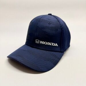 New Era Honda 39THIRTY Navy Blue Tonal Camo Mesh Stretch Fit Hat Medium Large